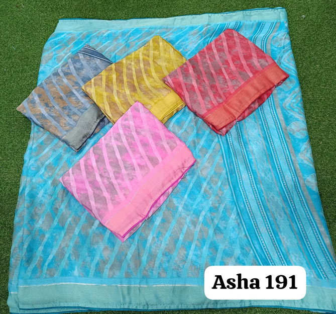 Asha 191 By Kalpatru Moss Chiffon Printed Sarees Wholesale Price In Surat